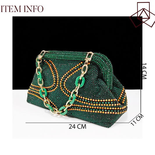 Luxury Rhinestone Heel & Bag Set for Women – Multi-Color Elegance